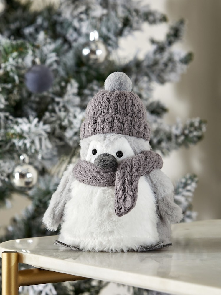 Grey Light-Up Penguin Christmas Ornament - Image 2 of 4