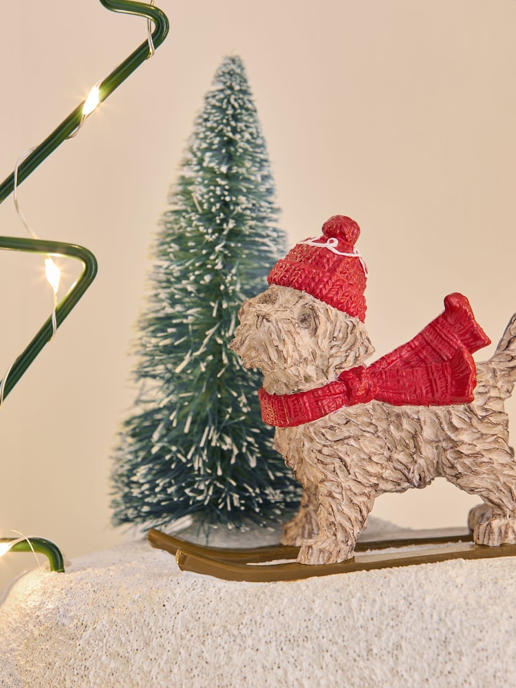 Natural Light-Up Charlie the Cockapoo Christmas Decoration - Image 2 of 5