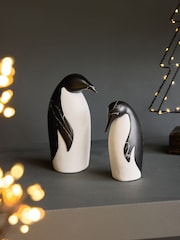 Set of 2 Black Penguin Christmas Ornaments - Image 1 of 5