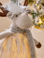 Natural Light Up Reindeer Christmas Ornament - Image 4 of 8