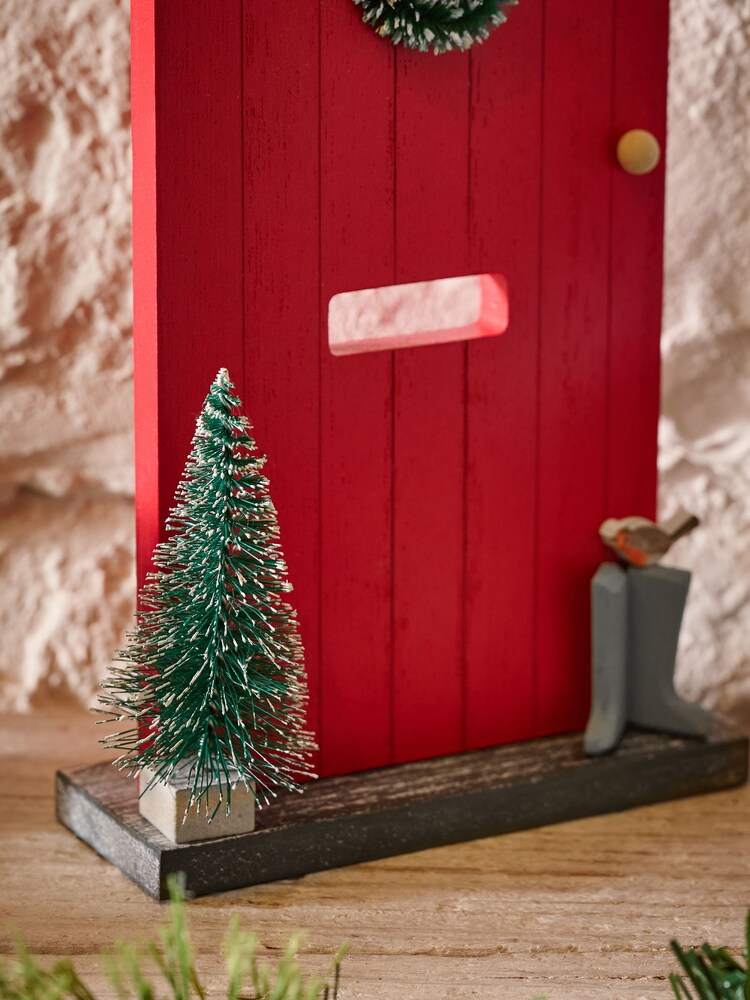 Multi Christmas Wooden Red Door Ornament - Image 2 of 6