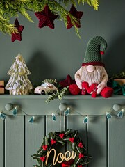 Red Light Up Christmas Wooden Scene - Image 3 of 7