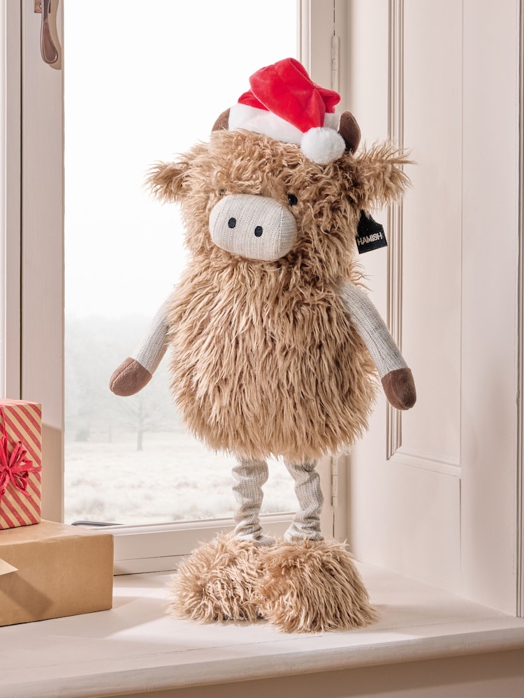Natural XL Hamish the Highland Cow Extendable Legs Ornament - Image 1 of 6 Natural XL Hamish the Highland Cow Extendable Legs Ornament - Image 1 of 6