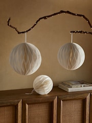 Set of 3 White Honeycomb Paper Christmas Decorations - Image 1 of 5
