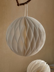 Set of 3 White Honeycomb Paper Christmas Decorations - Image 2 of 5