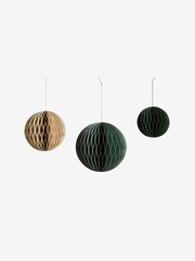 Set of 3 Natural Honeycomb Paper Christmas Decorations - Image 3 of 3