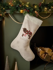 Natural Hamish the Highland Cow Embroidered Christmas Stocking - Image 1 of 5