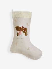 Natural Hamish the Highland Cow Embroidered Christmas Stocking - Image 4 of 5
