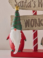 Red North Pole Christmas Santa Sign Ornament - Image 2 of 3