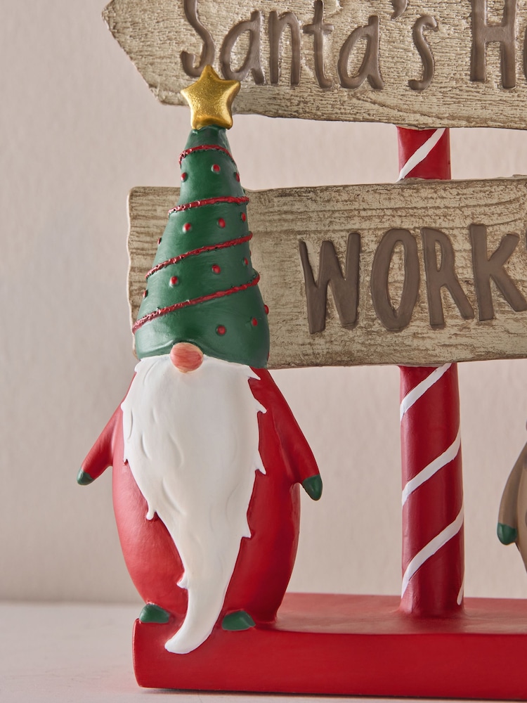 Red North Pole Christmas Santa Sign Ornament - Image 2 of 3