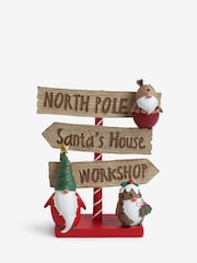 Red North Pole Christmas Santa Sign Ornament - Image 3 of 3