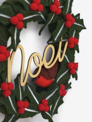 Green Noel Felt Christmas Wreath Decoration - Image 5 of 5