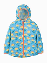 Frugi Blue Waterproof Flower Print Rain or Shine Jacket - Image 1 of 5