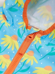 Frugi Blue Waterproof Flower Print Rain or Shine Jacket - Image 4 of 5