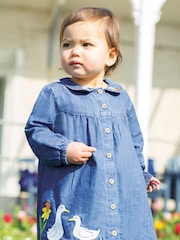 Frugi Blue Easter Duck Chambray 100% Cotton Dress - Image 1 of 5