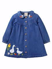 Frugi Blue Easter Duck Chambray 100% Cotton Dress - Image 2 of 5