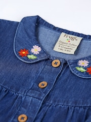 Frugi Blue Easter Duck Chambray 100% Cotton Dress - Image 5 of 5