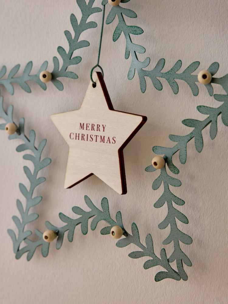 Green Star Merry Christmas Hanging Decoration - Image 2 of 4