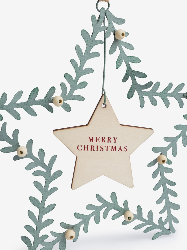 Green Star Merry Christmas Hanging Decoration - Image 4 of 4