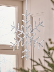 Silver Hanging Snowflake Christmas Decoration - Image 1 of 4