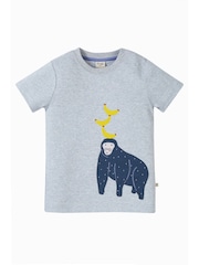 Frugi Grey Gorilla Applique Short-Sleeve T-Shirt - Image 2 of 3