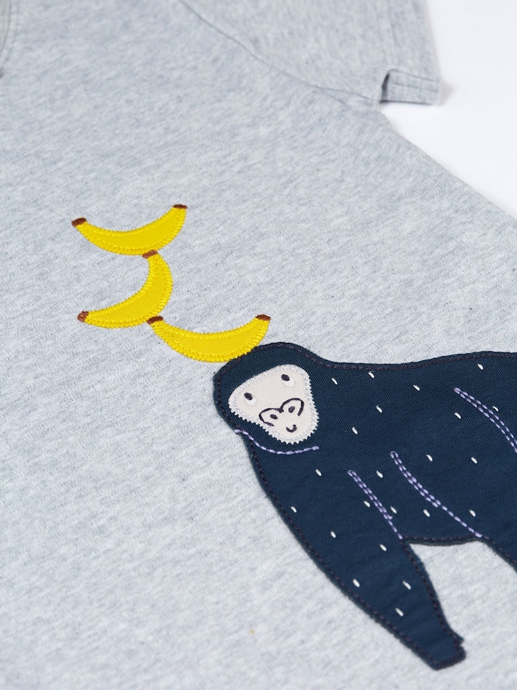 Frugi Grey Gorilla Applique Short-Sleeve T-Shirt - Image 3 of 3