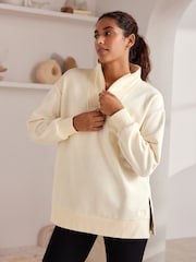 Bath & Body Works Cream Quarter Zip Sweatshirt - Image 1 of 8