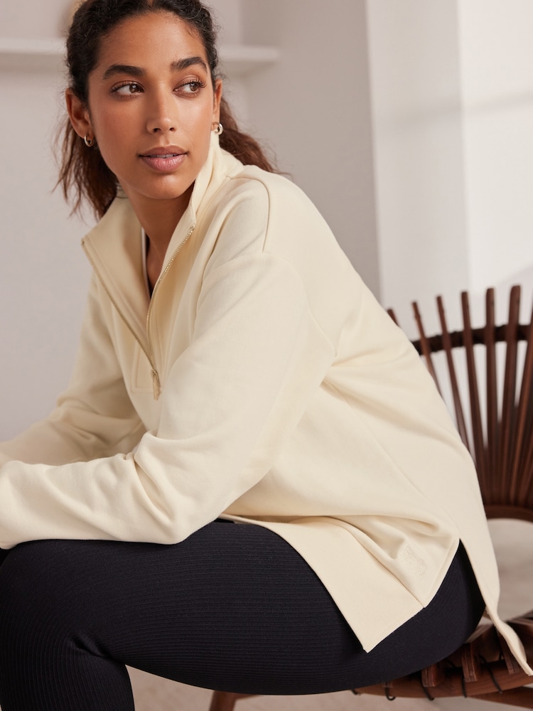 Bath & Body Works Cream Quarter Zip Sweatshirt - Image 2 of 8