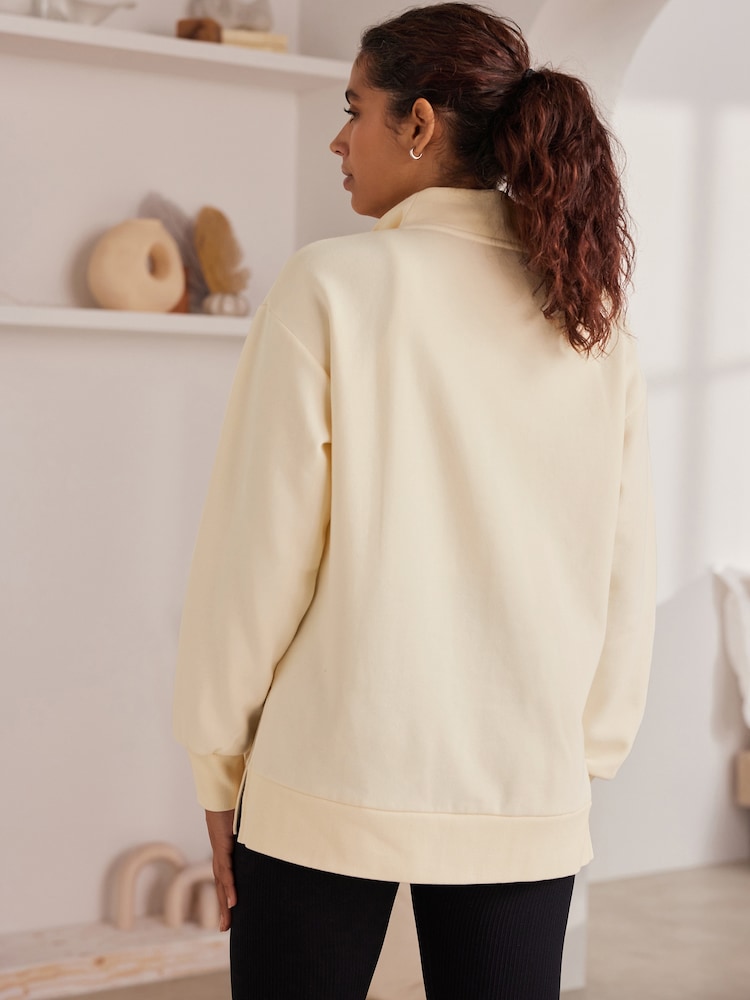 Bath & Body Works Cream Quarter Zip Sweatshirt - Image 3 of 8