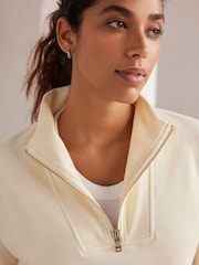 Bath & Body Works Cream Quarter Zip Sweatshirt - Image 4 of 8