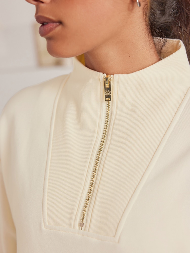 Bath & Body Works Cream Quarter Zip Sweatshirt - Image 5 of 8