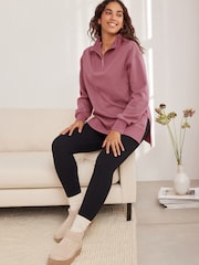 Bath & Body Works Mauve Quarter Zip Sweatshirt - Image 1 of 9