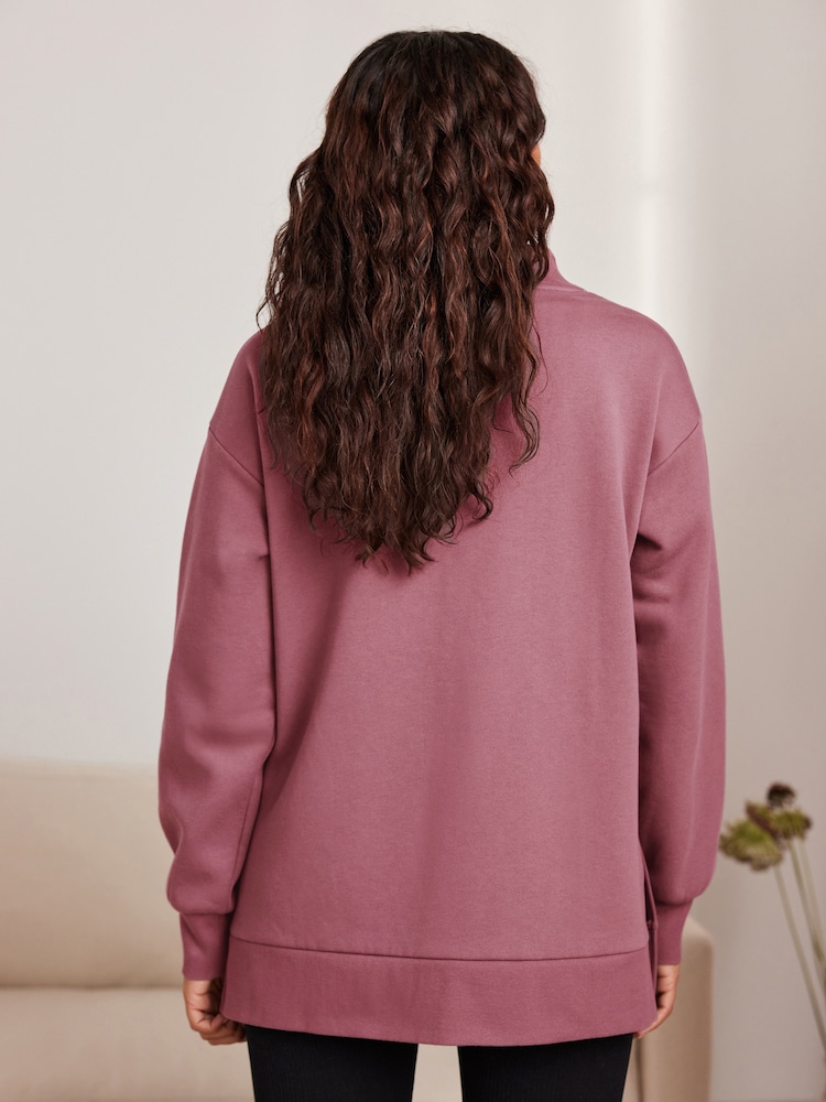 Bath & Body Works Mauve Quarter Zip Sweatshirt - Image 5 of 9