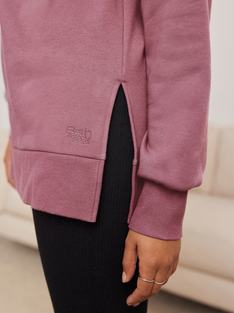 Bath & Body Works Mauve Quarter Zip Sweatshirt - Image 7 of 9