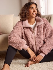 Bath & Body Works Pink Borg Zip Up Jacket - Image 1 of 7