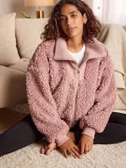 Bath & Body Works Pink Borg Zip Up Jacket - Image 3 of 7
