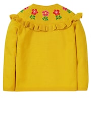 Frugi Yellow Flower Detail Ruffle Cardigan - Image 4 of 5