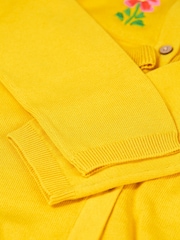 Frugi Yellow Flower Detail Ruffle Cardigan - Image 5 of 5