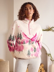Bath & Body Works Pink/Cream Ski Half Zip Fleece Jumper - Image 2 of 9