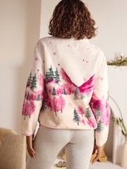Bath & Body Works Pink/Cream Ski Half Zip Fleece Jumper - Image 3 of 9