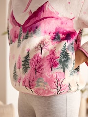 Bath & Body Works Pink/Cream Ski Half Zip Fleece Jumper - Image 5 of 9