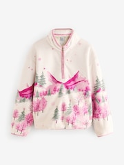 Bath & Body Works Pink/Cream Ski Half Zip Fleece Jumper - Image 6 of 9
