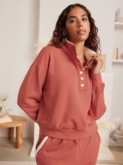 Bath & Body Works Rust Brown Button Up Sweatshirt - Image 3 of 10