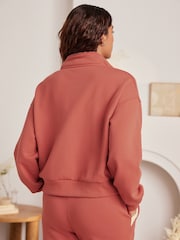 Bath & Body Works Rust Brown Button Up Sweatshirt - Image 5 of 10