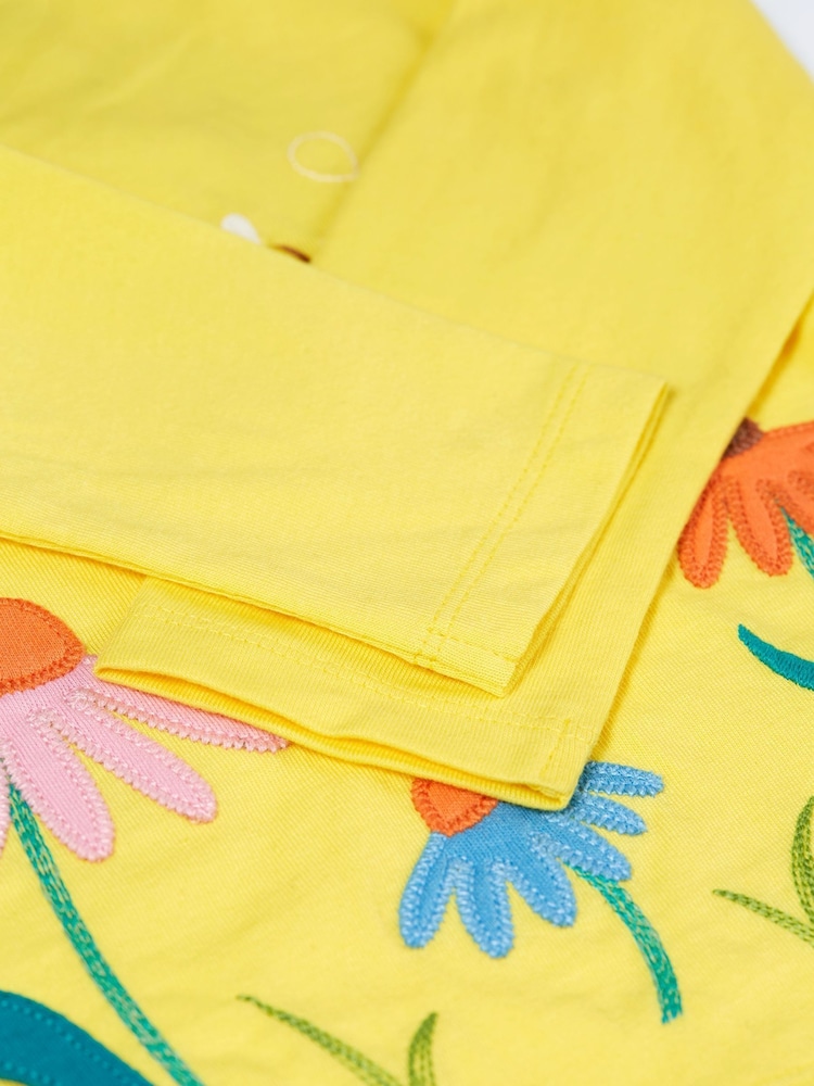 Frugi Yellow Flower Applique Long Sleeve Top - Image 4 of 4 Frugi Yellow Flower Applique Long Sleeve Top - Image 4 of 4