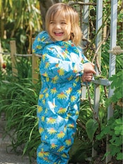 Frugi Blue Waterproof Flower Print Rain or Shine Suit - Image 1 of 6