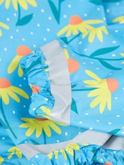 Frugi Blue Waterproof Flower Print Rain or Shine Suit - Image 4 of 6