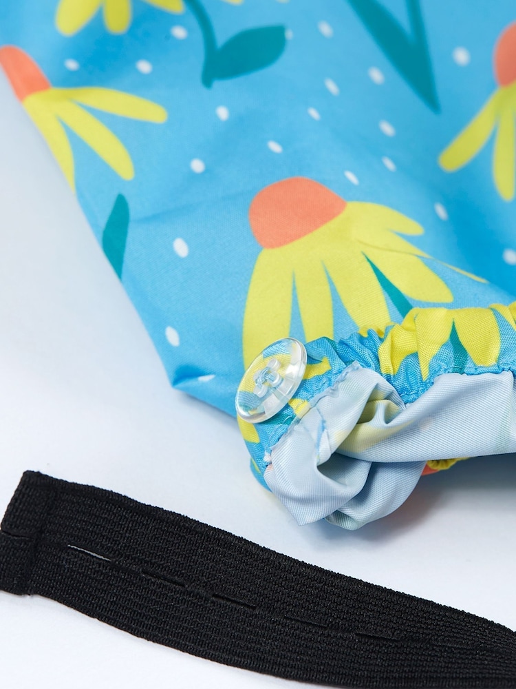 Frugi Blue Waterproof Flower Print Rain or Shine Suit - Image 6 of 6