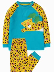 Frugi Yellow Raglan Pyjamas Set With Character Appliqué - Image 1 of 3