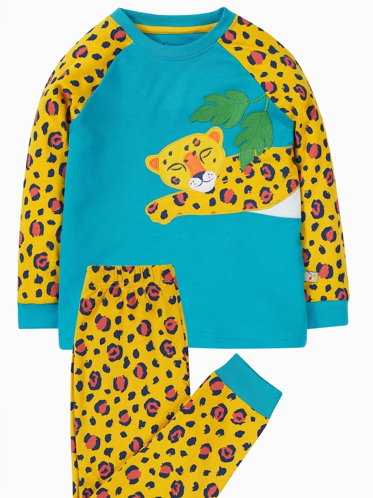 Frugi Yellow Raglan Pyjamas Set With Character Appliqué - Image 1 of 3